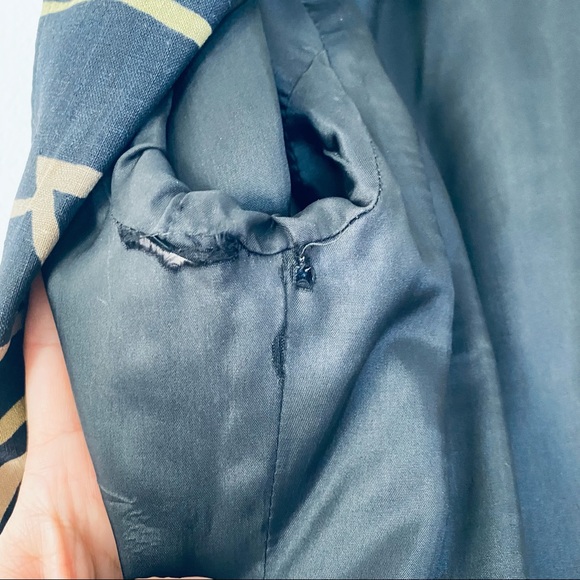 Rafaella Vintage Boho Aztec Linen Cotton Blend Single Button Oversized Blazer 10 - Picture 8 of 10